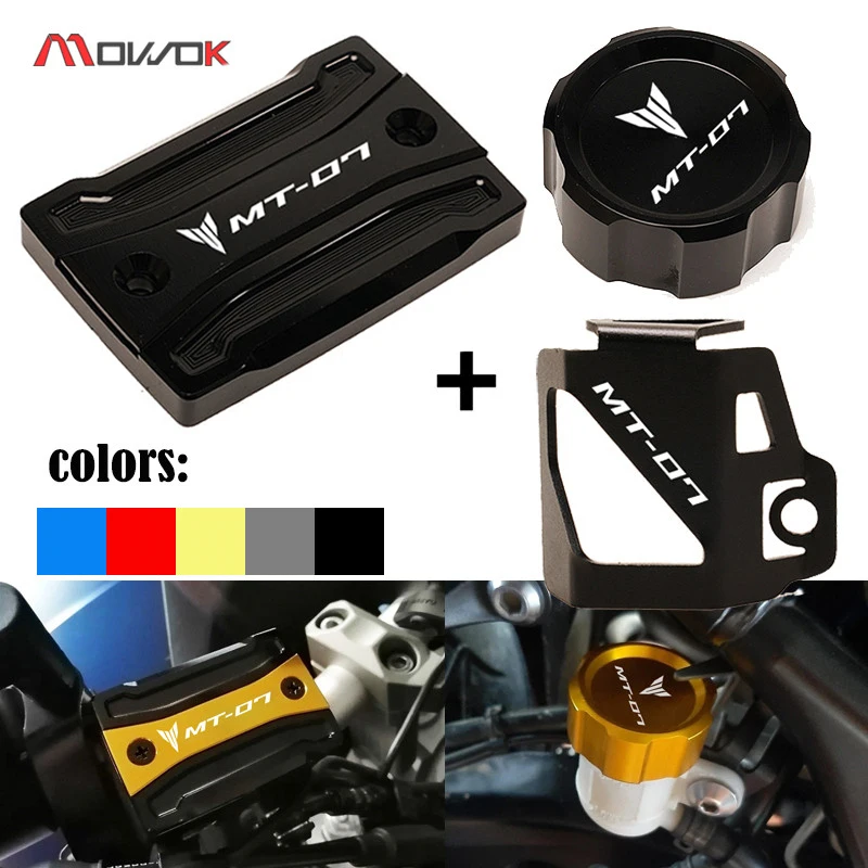 

For Yamaha MT07 TRACER MT-07 2014-2022 2021 2020 Motorcycle Cylinder Cover Front Rear Brake Fluid Reservoir Cap Guard Protector