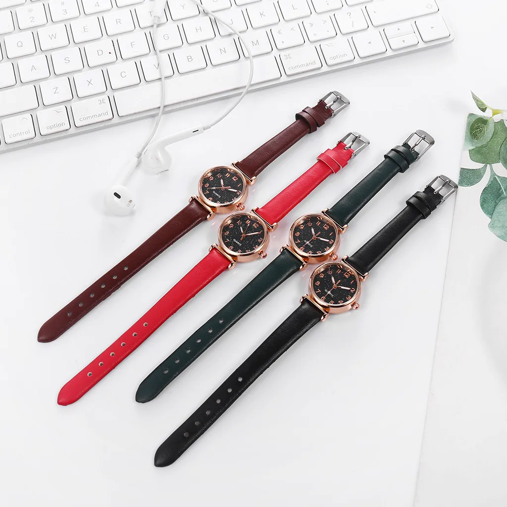 Женские кварцевые наручные часы со звёздным небом с ремешком|Женские часы| |