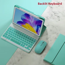 LED Keyboard Case for Huawei Matepad 11 10.4 Pro 10.8 M6 Case with Pencil Slot for Xiaomi Mipad 5 Pro 2021 Cover PU Leather