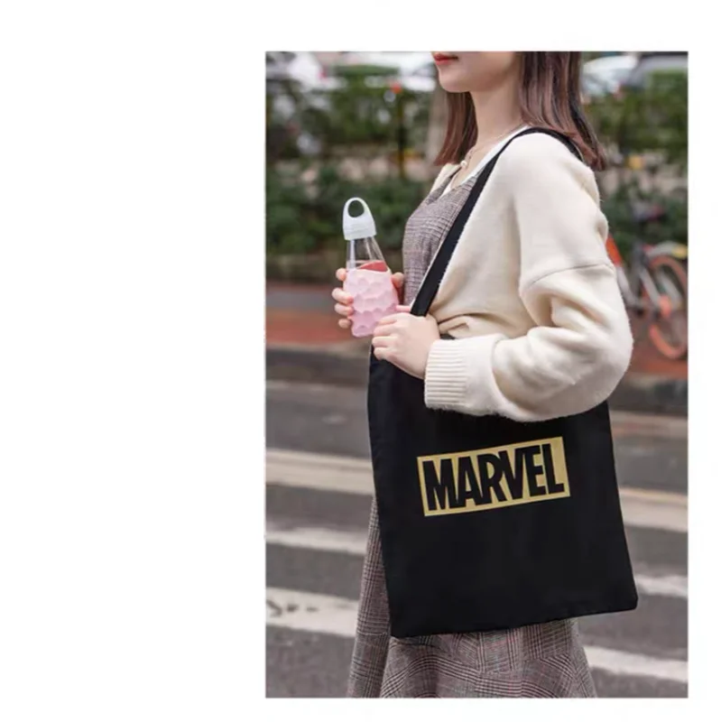 

2021 Disney Boutique Canvas Bag Marvel Letter Shopping Bag Fashion Handbag Casual Shoulder Bag Environmental Protection Ladies