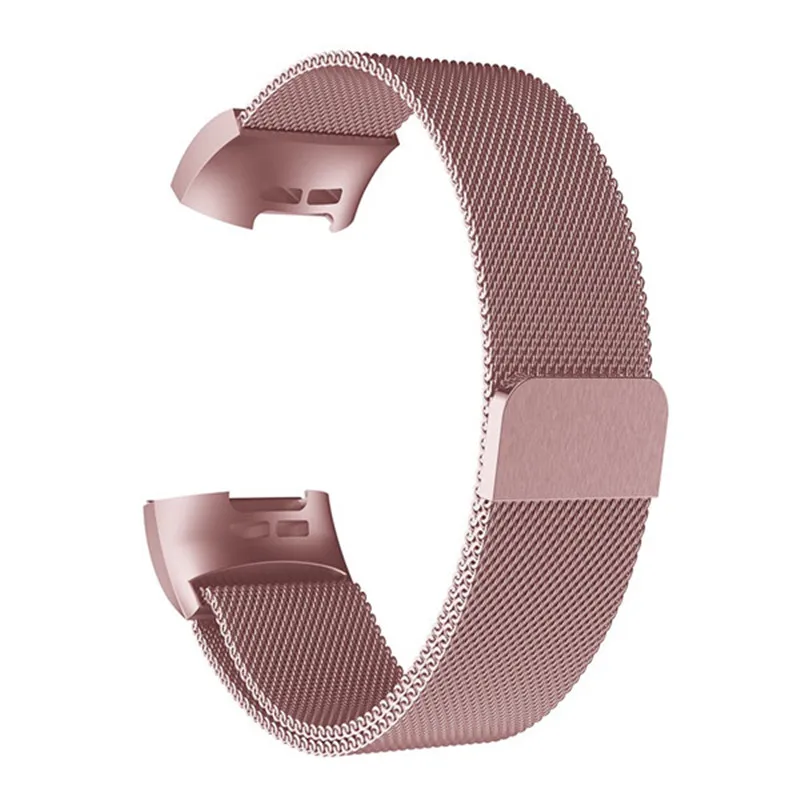 Для Fitbit Charge 3 Нержавеющая сталь магнитный Миланский ремешок сменный ремешок для Fitbit Charge 3 ремешок для часов петля - Цвет: Rose Pink