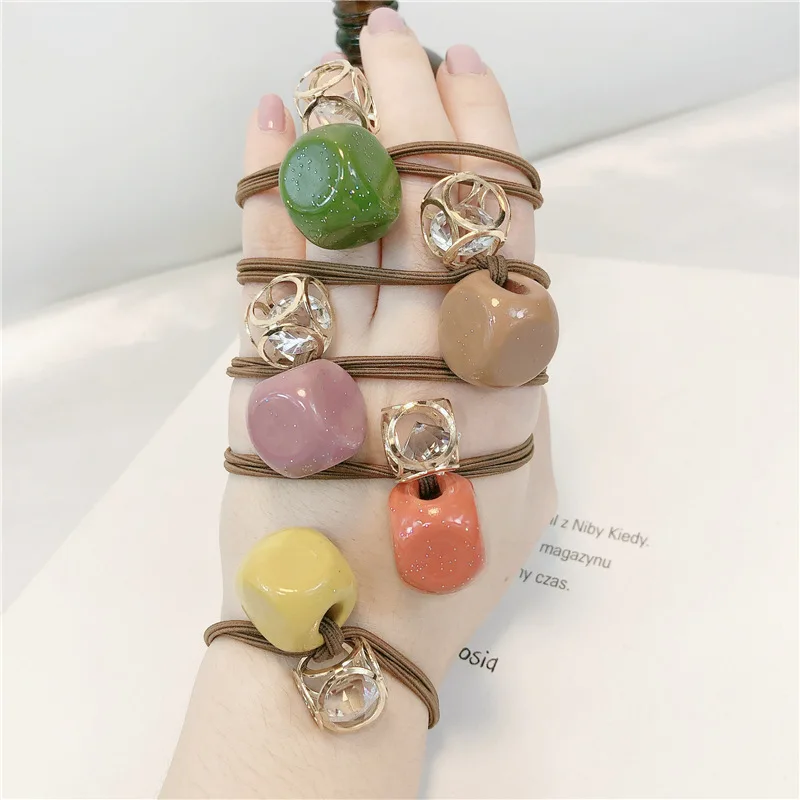 Ins хит женские квадратные резинки для волос шикарные девушек аксессуары