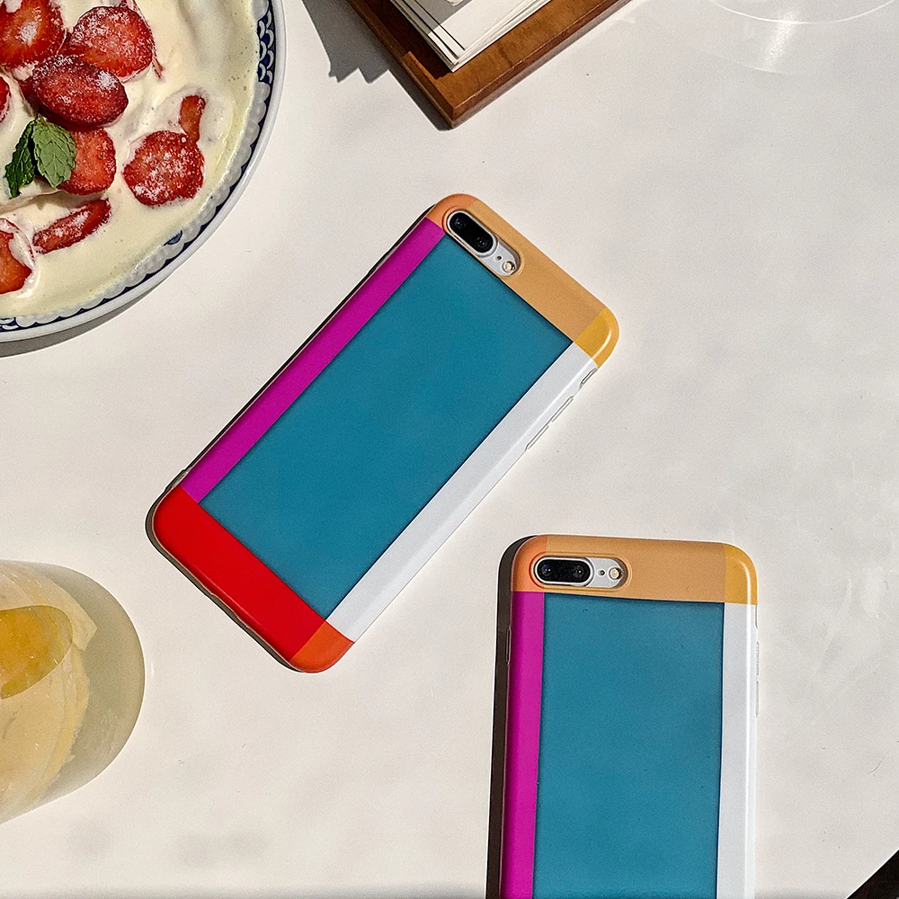 Художественный Контрастный ЦВЕТНОЙ чехол для телефона Iphone XS MAX XR Модный с