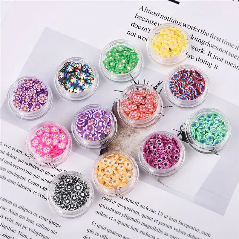 

12 Bottles/Pack Resin Filling Glitter Soft Clay Mini Flower Fruit Epoxy DIY Resin Jewelry Crystal Crafts Resin Mold Decorations