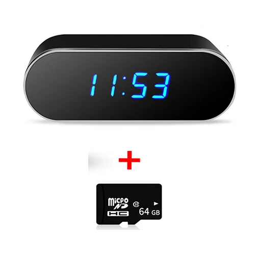 Black 64G card Мини Wi-Fi камера HD 1080P микро-видеокамера с будильником времени и дистанционным монитором, сеть ночного видения, умный мониторинг домашней безопасности - Цвет: Black 64G card