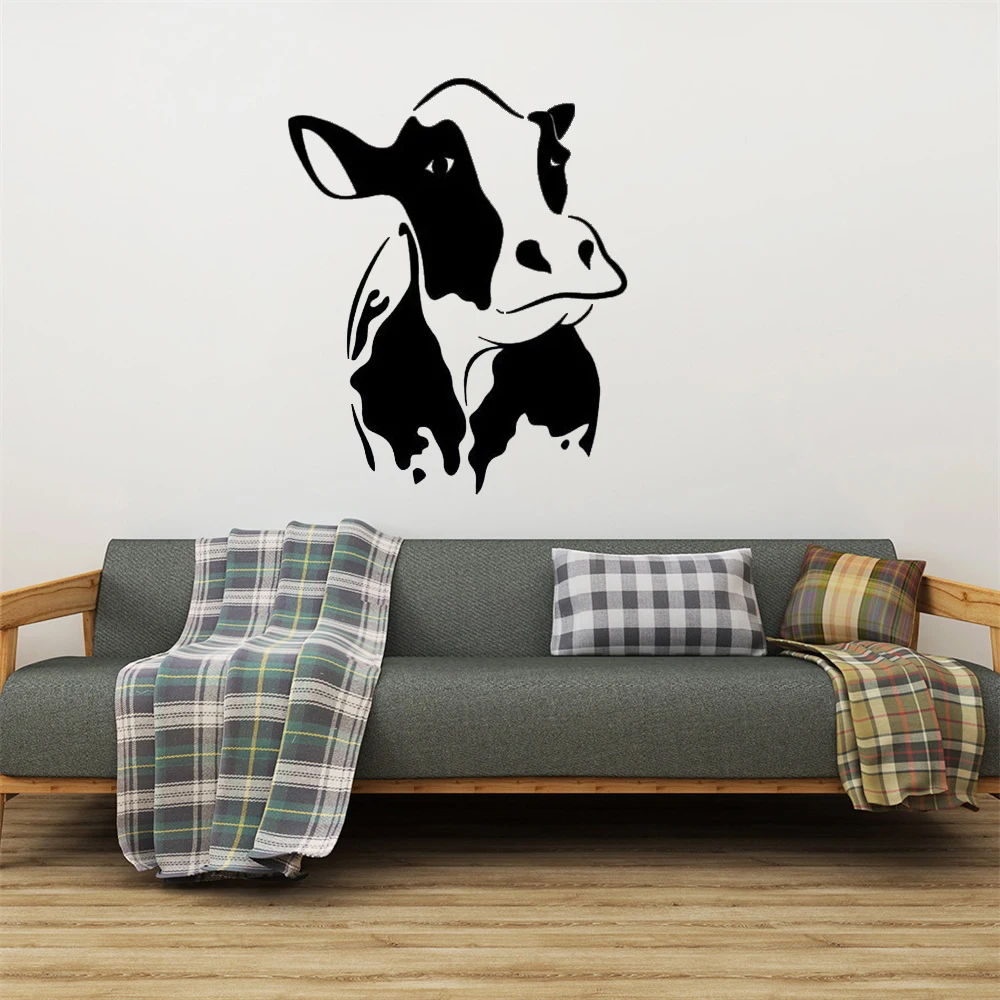 Виниловая наклейка на стену с изображением коровы и фермы домашний декор для