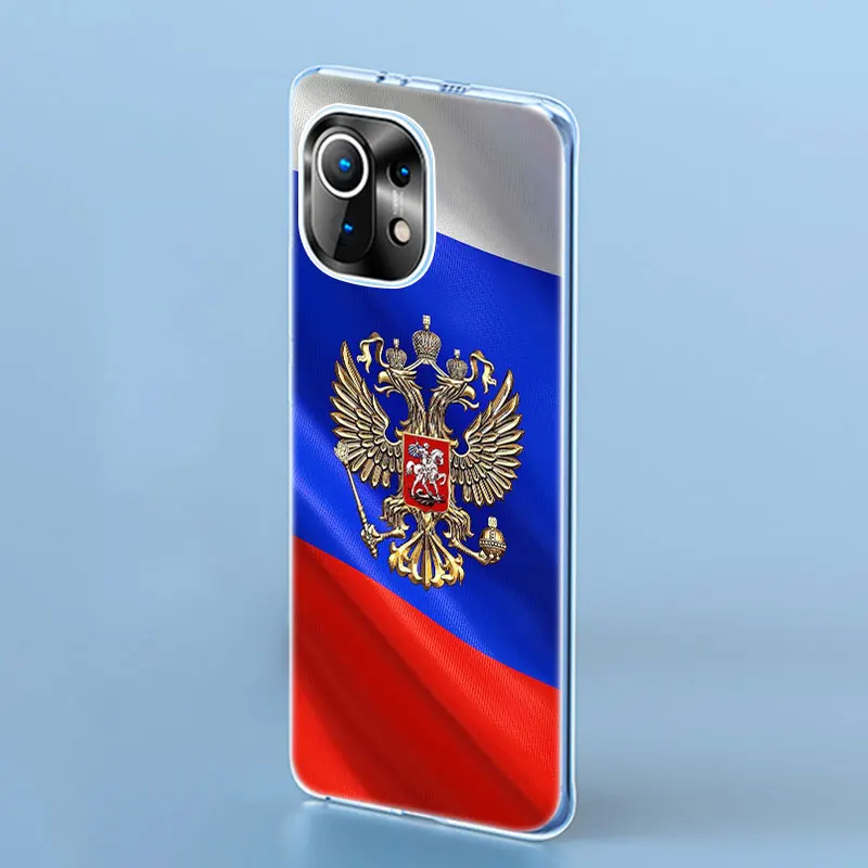 Силиконовый чехол с эмблемой российского флага для Xiaomi Mi POCO X3 GT NFC M3 F3 9T 10T Pro 11i 11T 9
