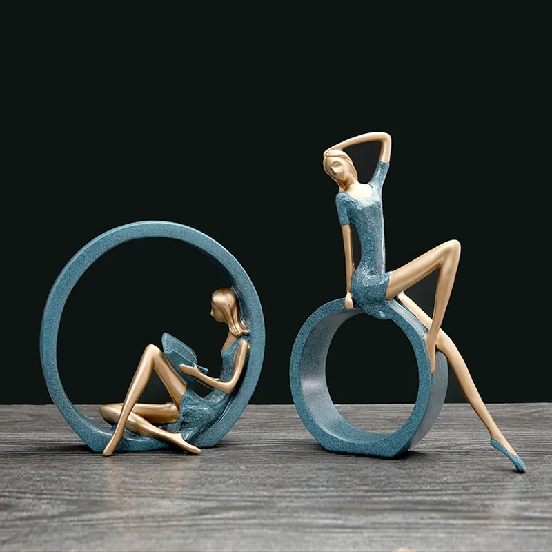 

Resin crafts European style ornaments Home decorations living room TV cabinet display literary girl wedding gift