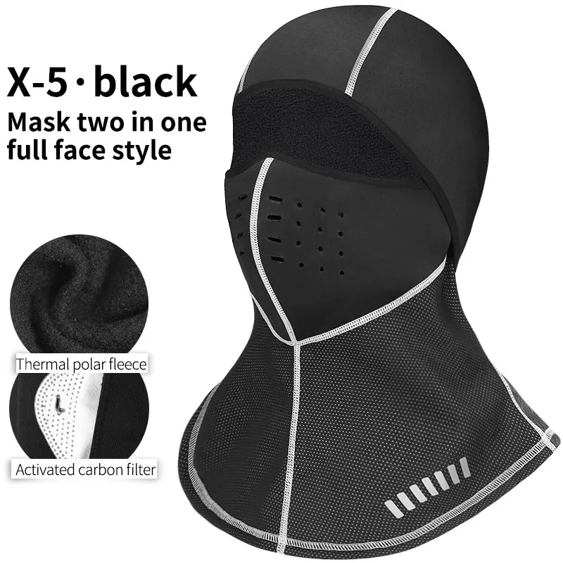 X-5 black KUTOOK Теплая Лыжная маска для лица щит сноуборд велосипед головной убор зимний велосипедный шарф велосипедный головной убор шапка для лица термо флисовые лыжные комбинезоны - Цвет: X-5 black