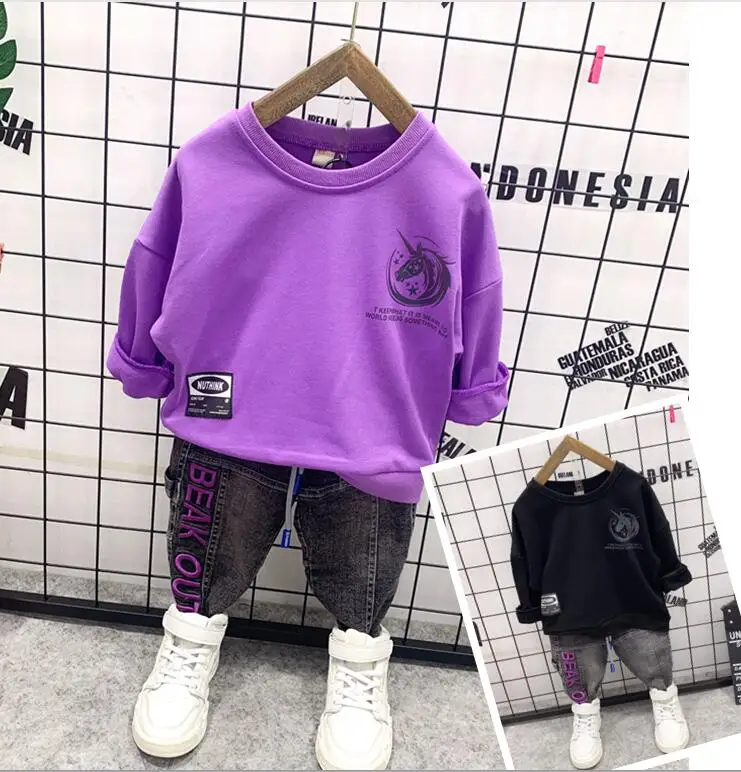 Комплект одежды из 2 предметов для мальчиков хлопковый светоотражающий свитер и