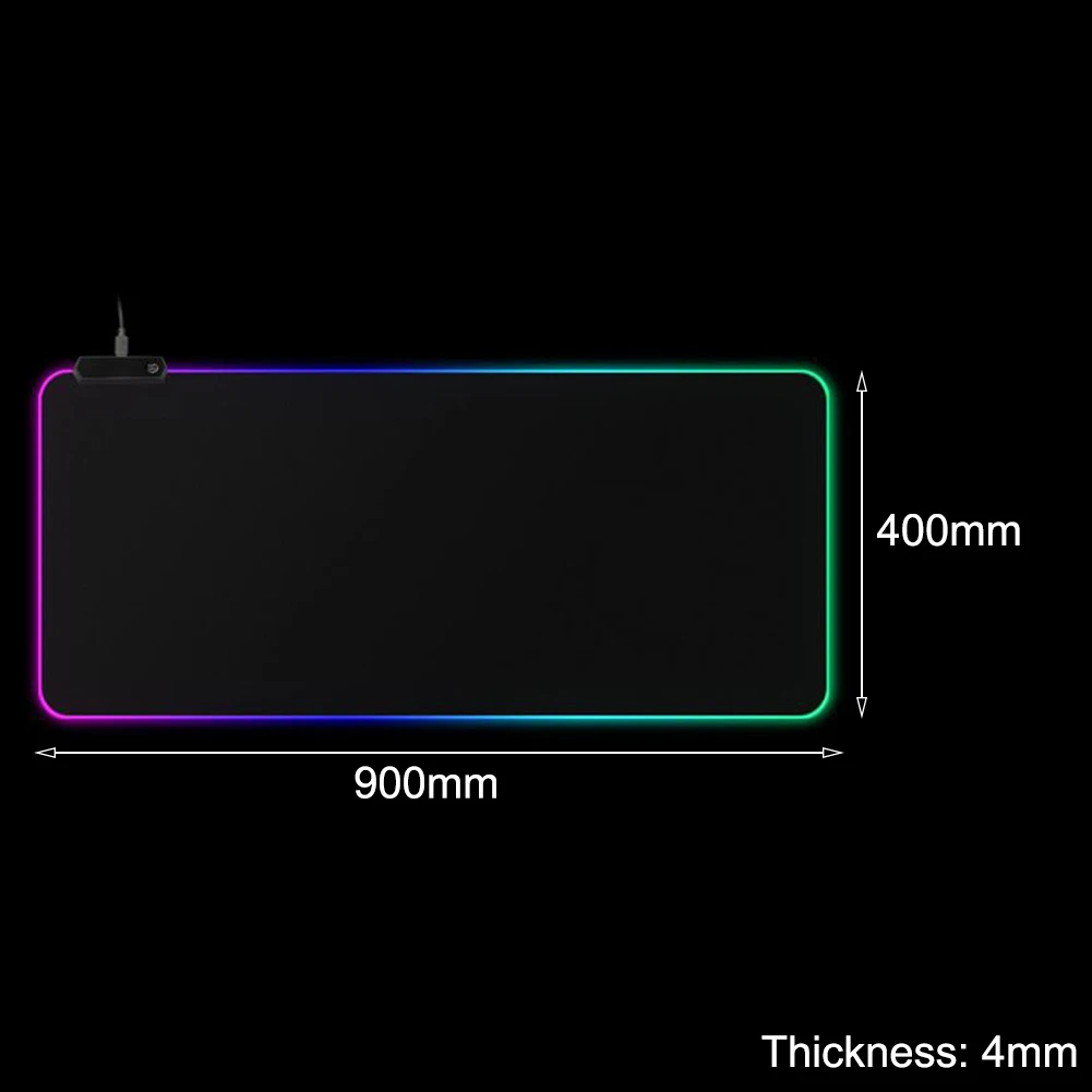 900*400 большой RGB коврик для мыши геймерский коврик для мыши блокированный светодиодный резиновый коврик для игровой мыши Противоскользящий коврик для компьютерной мыши