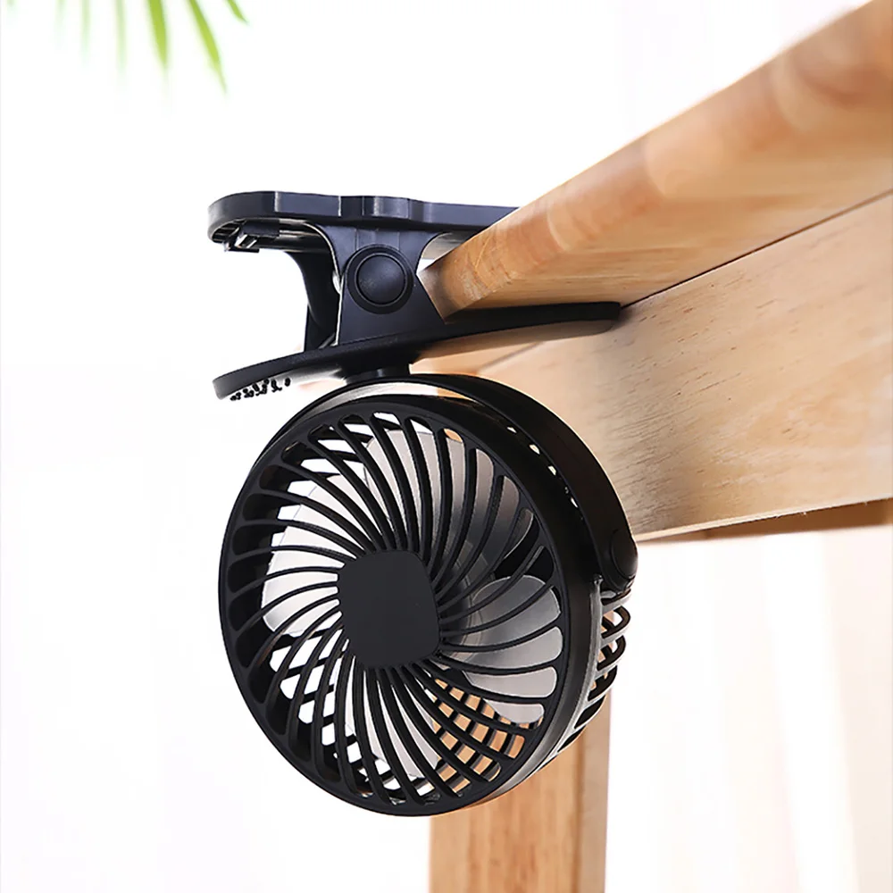 

OIMG New Mini Mute Clip Rechargeable Silent Baby Stroller Portable Student Indoor Outdoors Air Cooling 3 Speeds Desk USB Fan