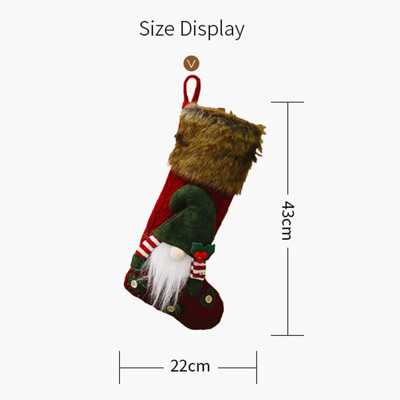 

Christmas Stocking Decoration Creative Faceless Doll Hairy Christmas Socks Children Gift Candy Bag Fireplace Festival Home Decor