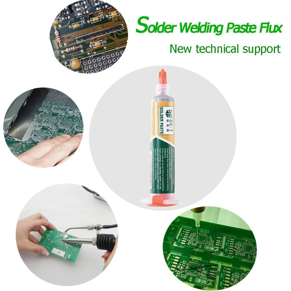 

DIY Tin Solder Paste Syringe Needle Tube 183-Degree SMD/PCB Board Repair Stencil Welding Liquid Flux Grease Supplies Soldering