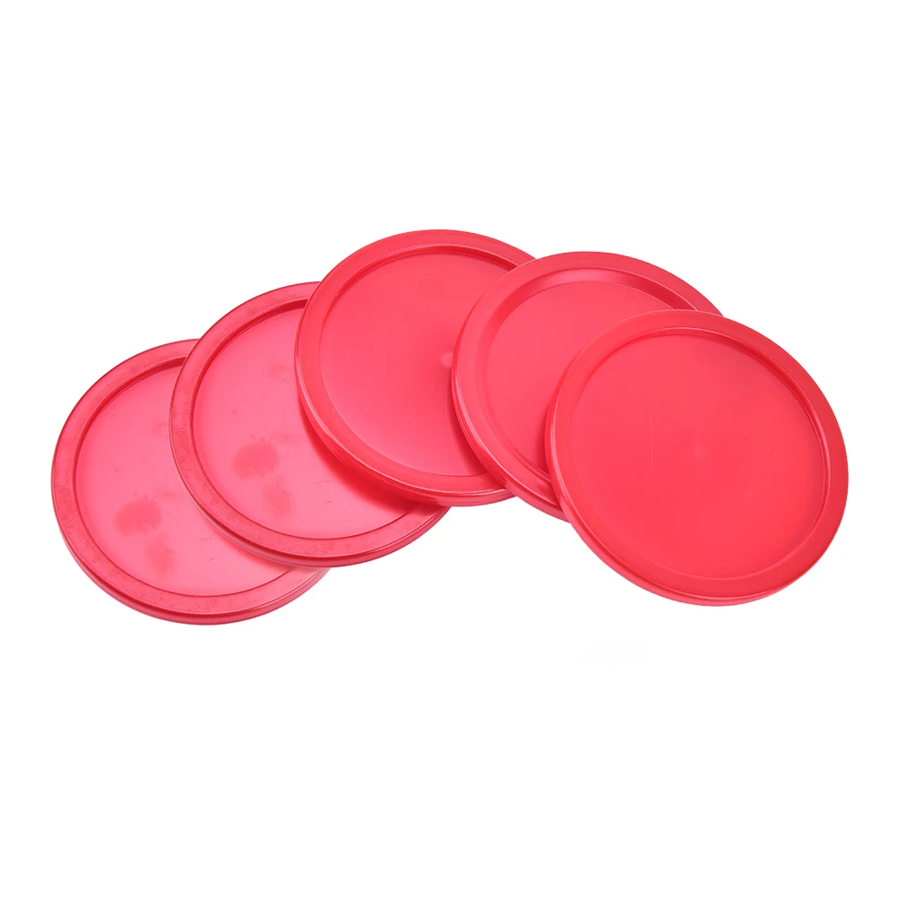 5 PCS Hot New High Quality Children Indoor Table Game Play Toys Red Plastic Mini Air Hockey Table Puck Durable practical
