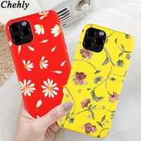 floral daisy phone case for iphone 6s 7 8 11 12 mini plus pro x xs max xr se fashion cases soft silicone fitted accessorie cover