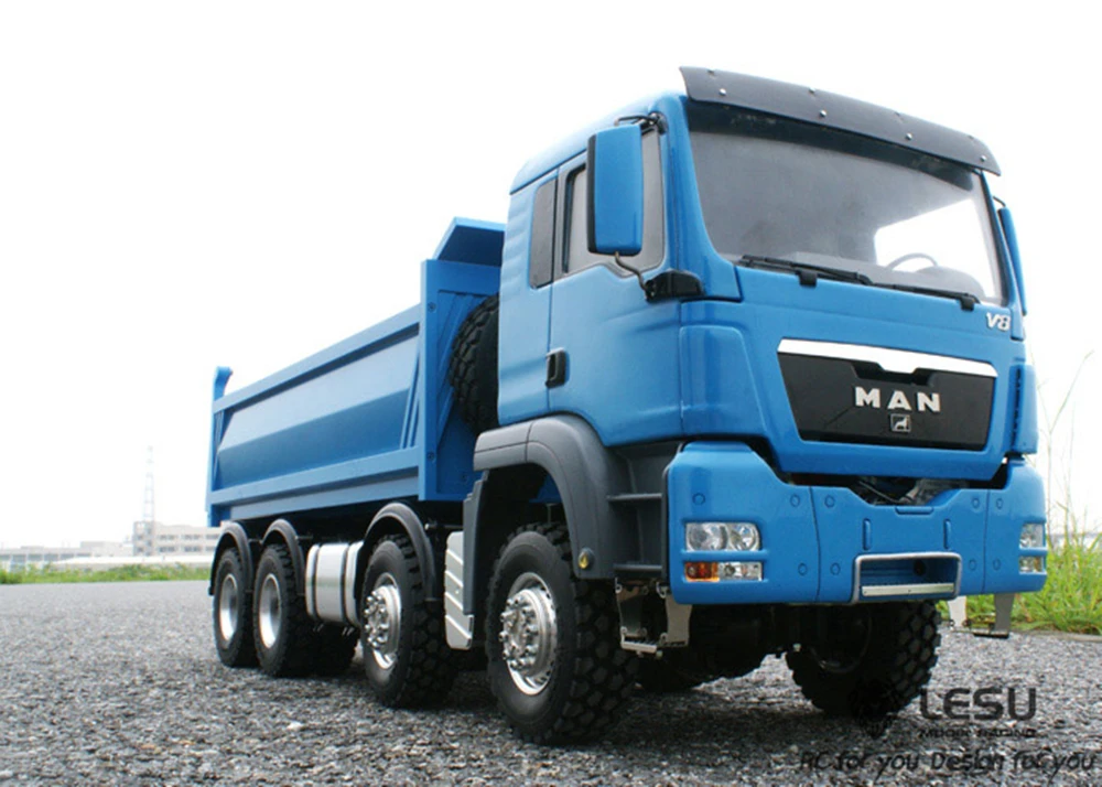 1/14 Rc грузовик 8X8 самосвалы Шасси Металлический луч LESU модель Hino MAN DIY