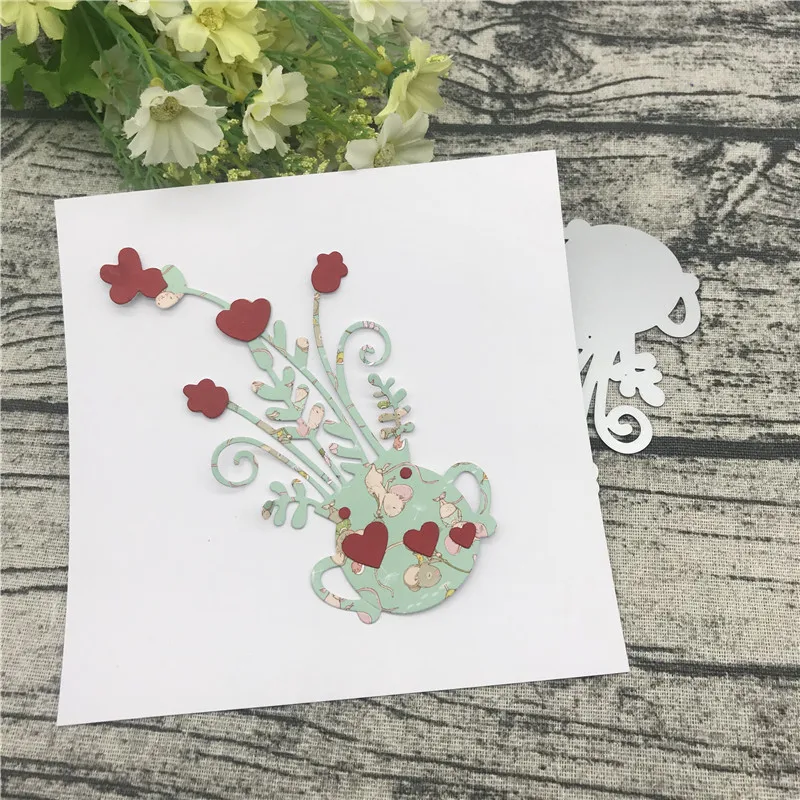 Красивый цветочный горшок металлические режущие штампы трафареты для