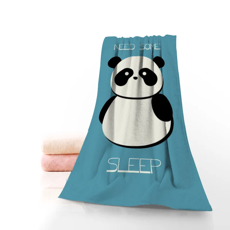 

Custom Cartoon Panda Bath Towel Washcloth Home Textile Travel Hand Face Towel Microfiber Fabric Bathroom Towels For Adults