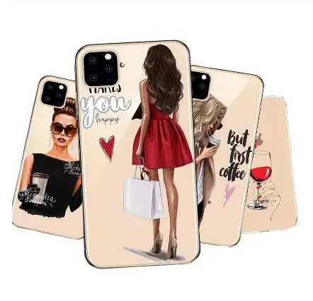 Забавный чехол для телефона кофейная девушка iPhone 11X7 8 6 6S Plus XR XS 11 Pro Max 5 5S SE queen