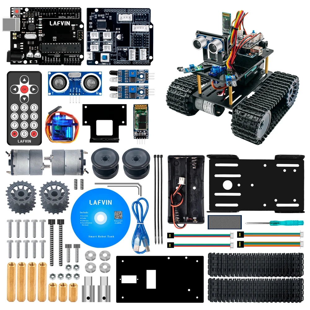 Новинка! LAFVIN Мини Танк робот умный автомобильный комплект для Arduino Обучающий