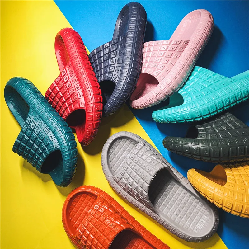 Сандалии с клавиатурой для мужчин и женщин тапочки дома пляжа отдыха 9 цветов на