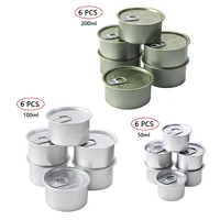 6 self seal tin can tinplate press in storage canning leakproof food storage container reusable diy organizer jar with ring lid