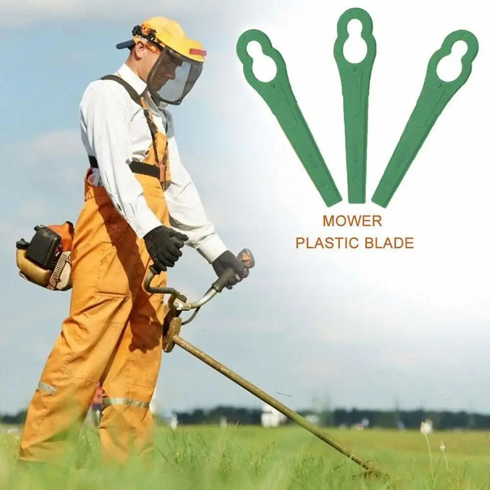 

100 Pieces 8.3Cm Plastic Grass Trimmer Blade Replacement for BOSCH Lawn Mower Einhell Lawn Blades Gardening Plastic Mower B I1F6