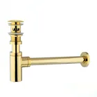 Ловушка для бутылок, латунный круглый сифон, ЗолотойчерныйхромАнтичный, P-TRAP дезодорирование, туалетный столик для ванной, труба РАКОВИНЫ отходов, с выдвижным сливом