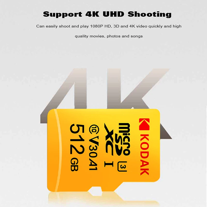 Карта памяти Kodak micro sd класс 10 U3 4K V30 16/32/64/128 ГБ 256 | Компьютеры и офис