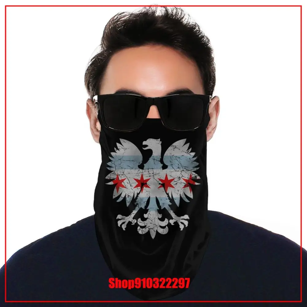 Польский Орел Чикаго флаг Польша семья Heritage maskes верхние измерения бандана шеи