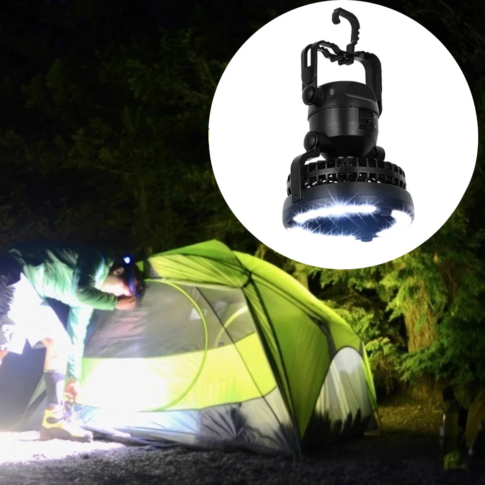 

2 in 1 Hang Camping Lamp Fan LED Outdoor Fishing Tent Emergency Light Fan