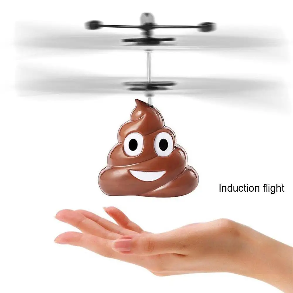 Poop Shaped Flying Hovering UFO инфракрасный датчик ручной светодиодный летающие игрушки для