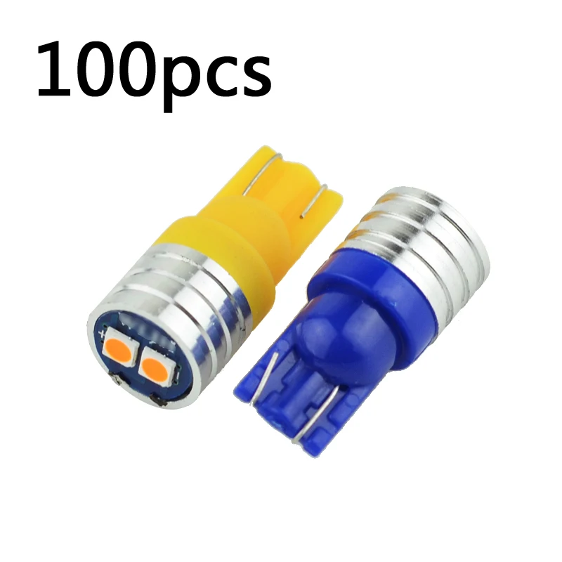 

100pcs Power W5W T10 Led Lamp 3030 2SMD Car Bulb Interior Dome Map Instrument Panel Cluster Gauge License Park Lights 12V