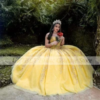 yellow formal quinceanera dresses for sweet girl beading sequin sweetheart ball gowns evening dress vestidos de fiesta