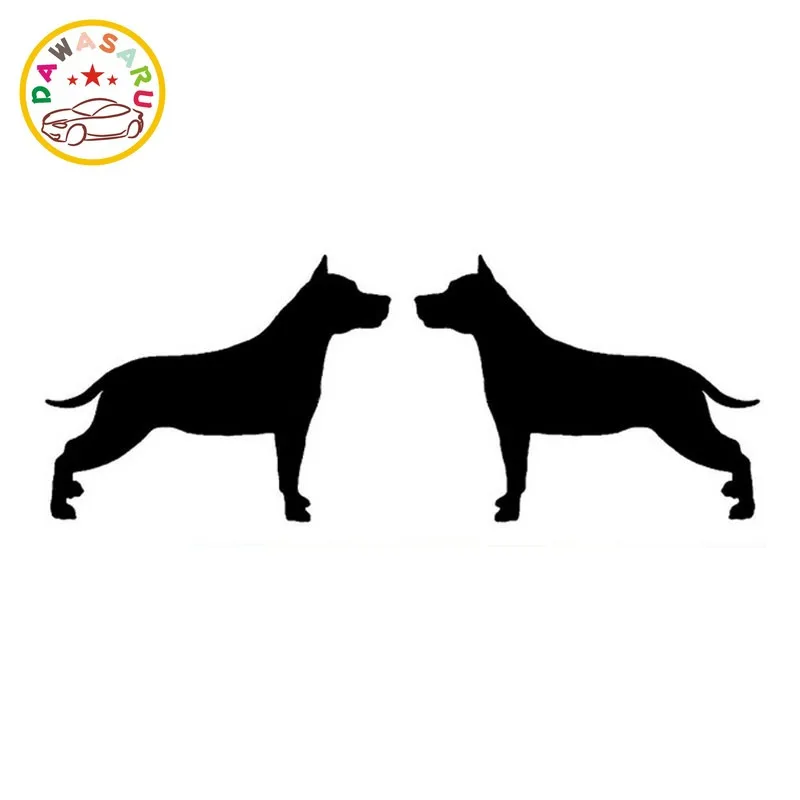 Автомобильная наклейка 1 пара американских стаффордширских терьеров ПВХ стикер
