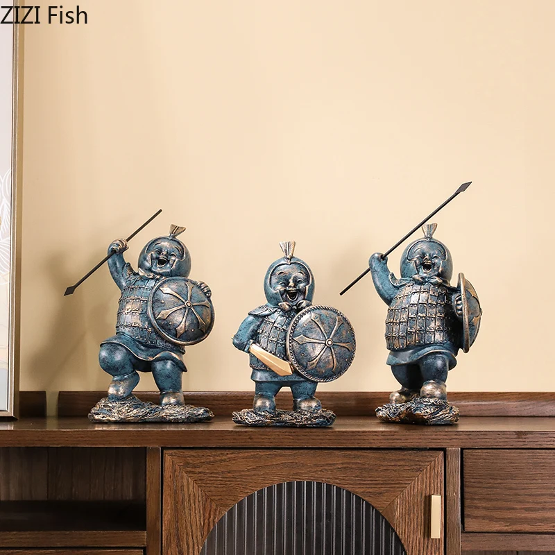 Креативная Статуэтка с абстрактным изображением из смолы антикварная броня