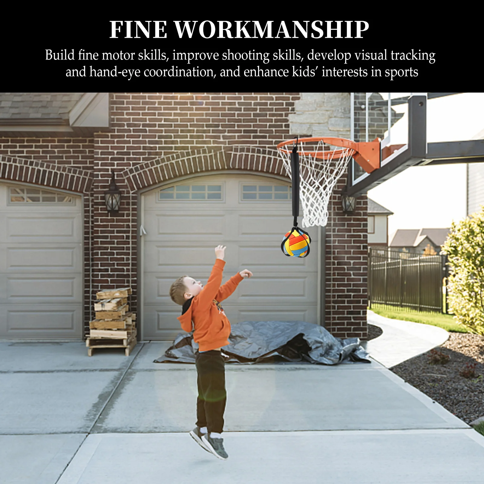 

2pcs Suspension Volleyball Basketball Swing Band Adjustable Length Ball Holder