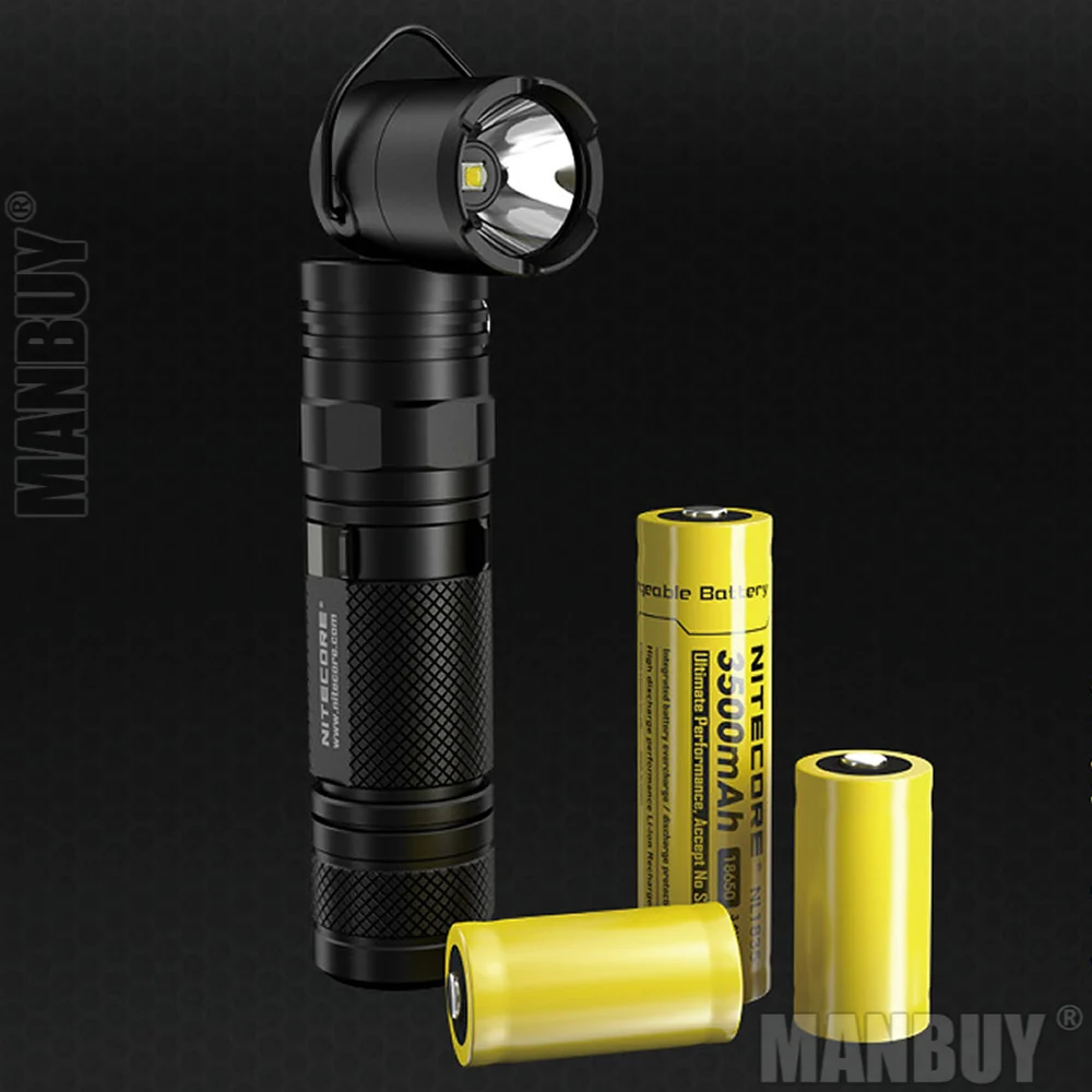 NITECORE MT21C + 18650 Battery Multi-functional 90 Degree Adjustable LED Flashlight Outdoor Portable Diecast EDC Torch