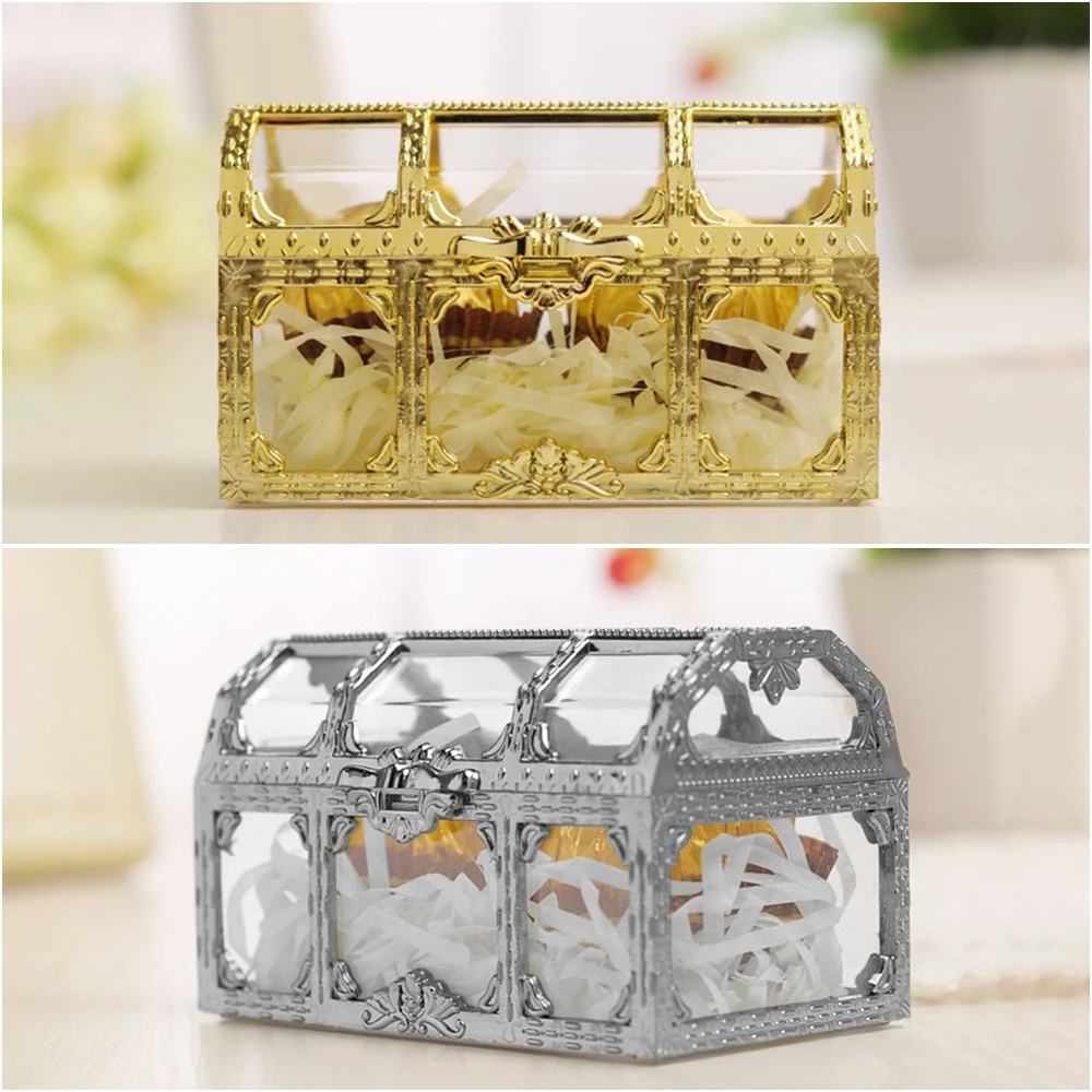 Портативная косметическая коробка Европейский полый Золотой Серебряный сундук