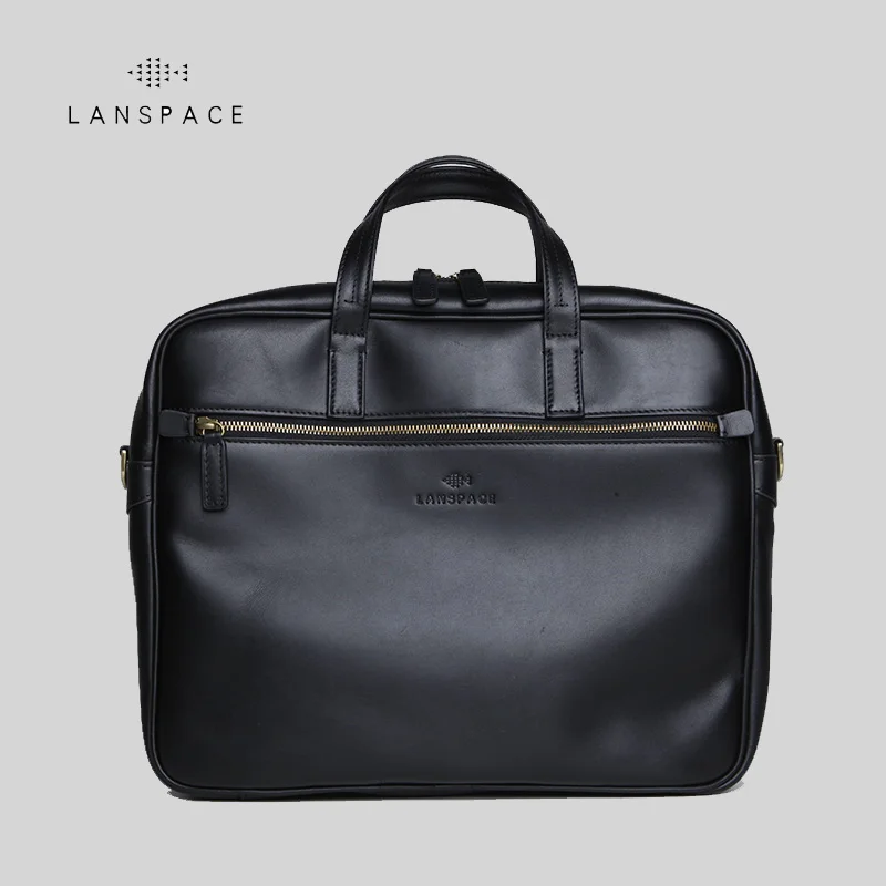 LAN  genuine leather men's briefcases cow leather leisure business handbag high grade messenger bag