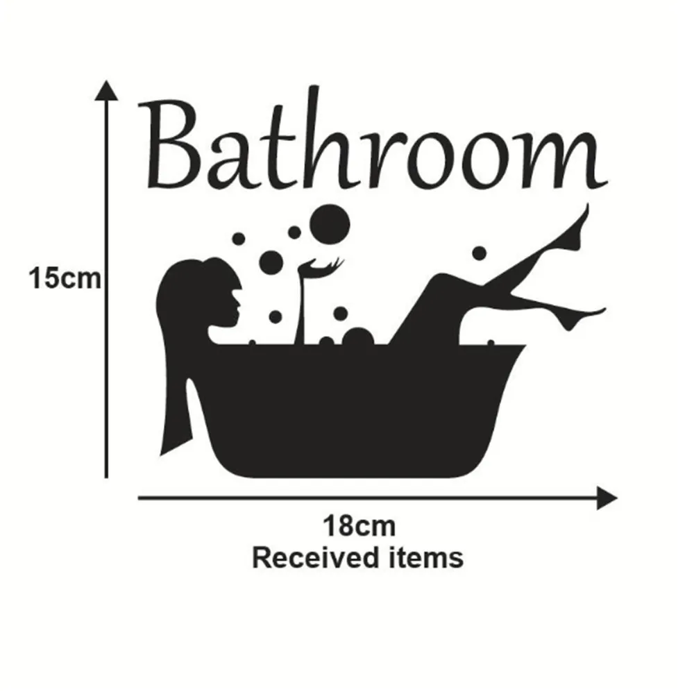 Bathroom Girl Shower Removable Wall Sticker Home Bedroom Backdrop Art Creative Decal Decoration | Дом и сад