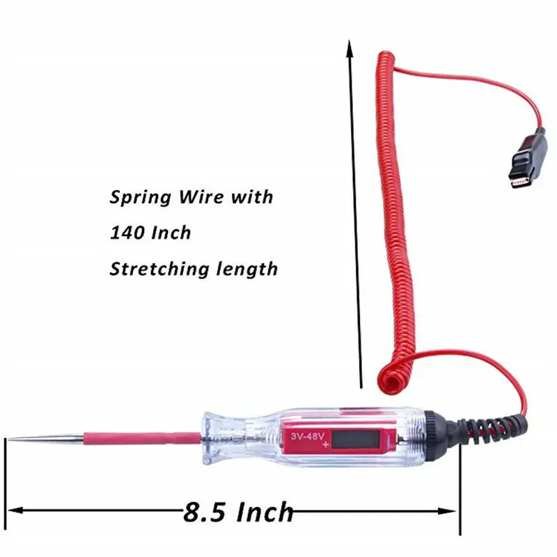 

Automotive Digital Circuit Tester Voltage Meter Pen Voltmeter Car DC 5-48V