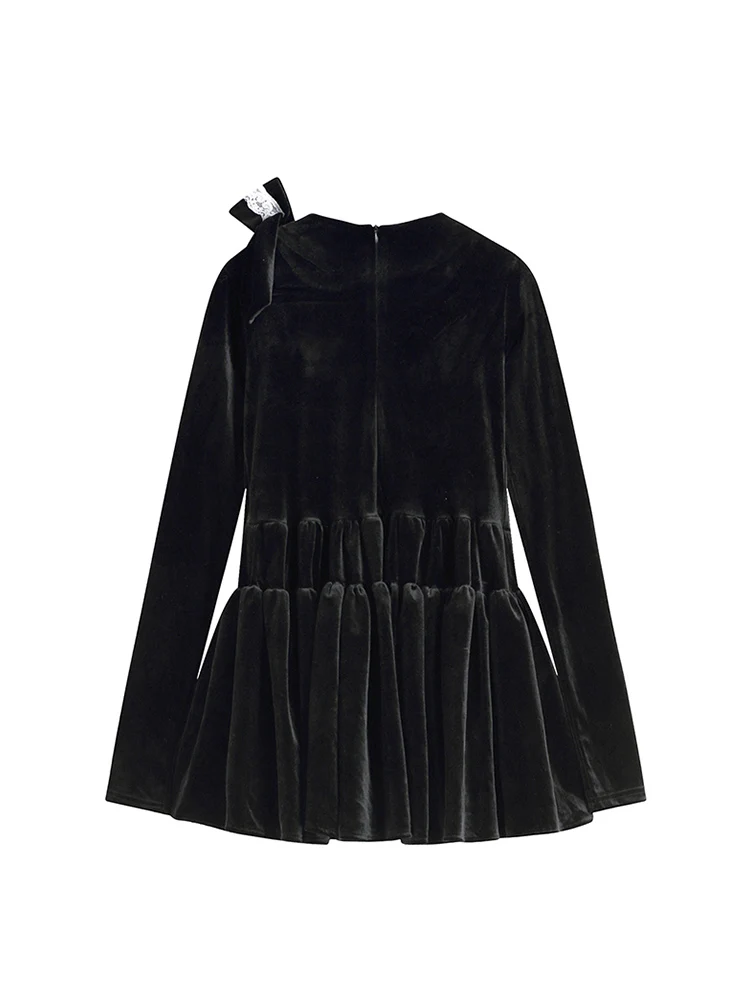 Женское бархатное платье в стиле ретро элегантное черное облегающее во