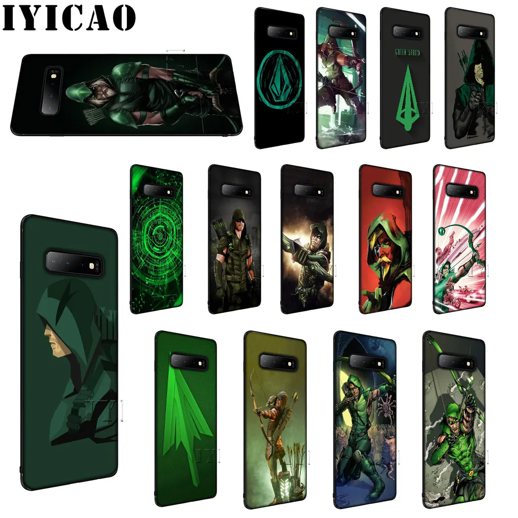 IYICAO Зеленая Стрелка Мягкий силиконовый чехол для samsung S6 S7 S8 Edge S9 S10 Plus S10e