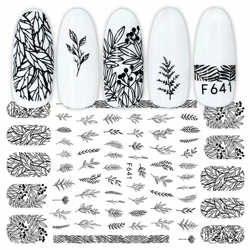

Mother Day Series 3d Nail Stickers Retro Black Line Nail Tips Decals Decoration Presentoire Nail Salon Nail Art Accessories Tool