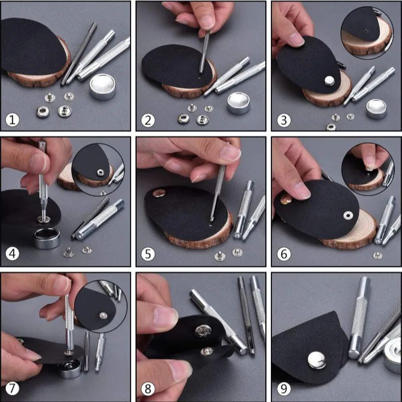 Металлические медные цветные кнопки пряжка двойного сложения кожаные застежки