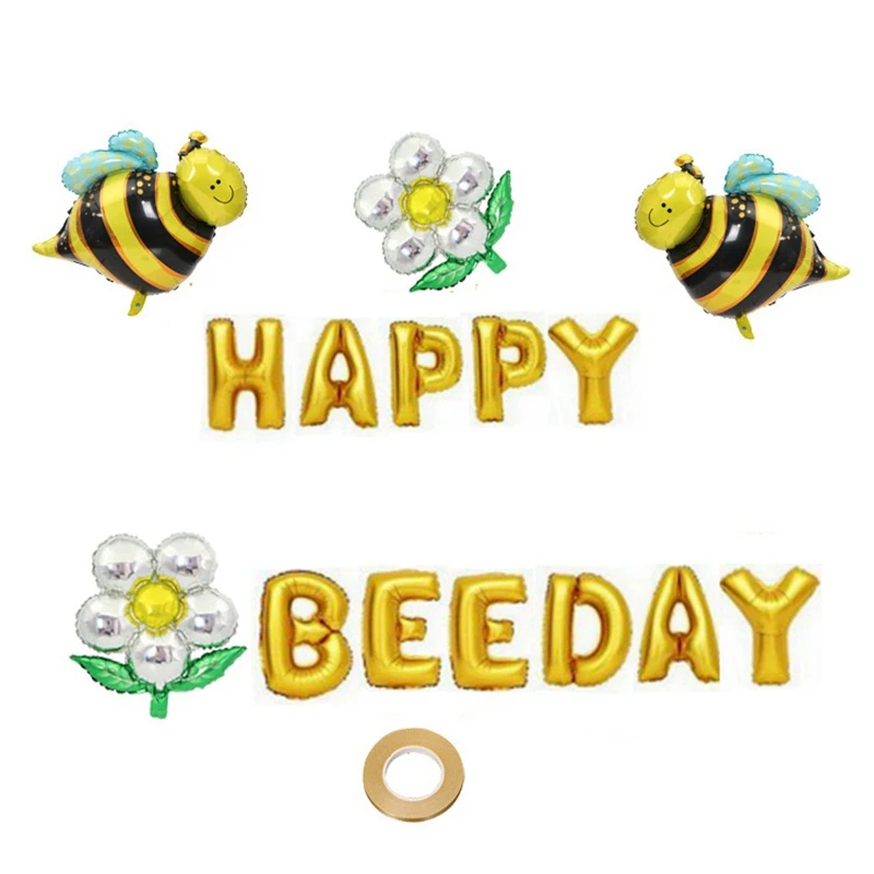 16 дюймов с золотой надписью Bee Theme украшение из фольги воздушные шары посылка для
