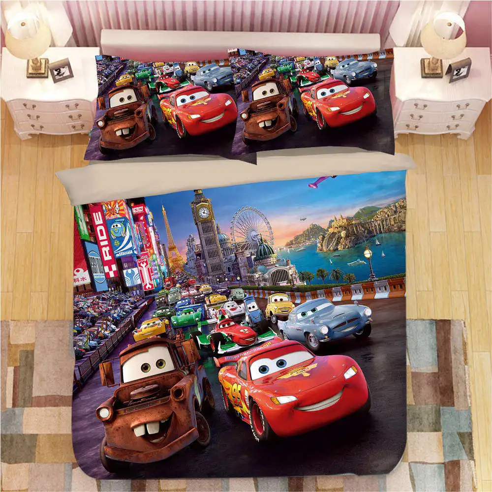 Disney Bedding 6 3D Постельные принадлежности двойной размер одеяло пододеяльники набор Дисней Mc queen принт автомобиля постельное белье королева покрывала дети детская спальня 3 шт. Лидер продаж - Цвет: Disney Bedding 6