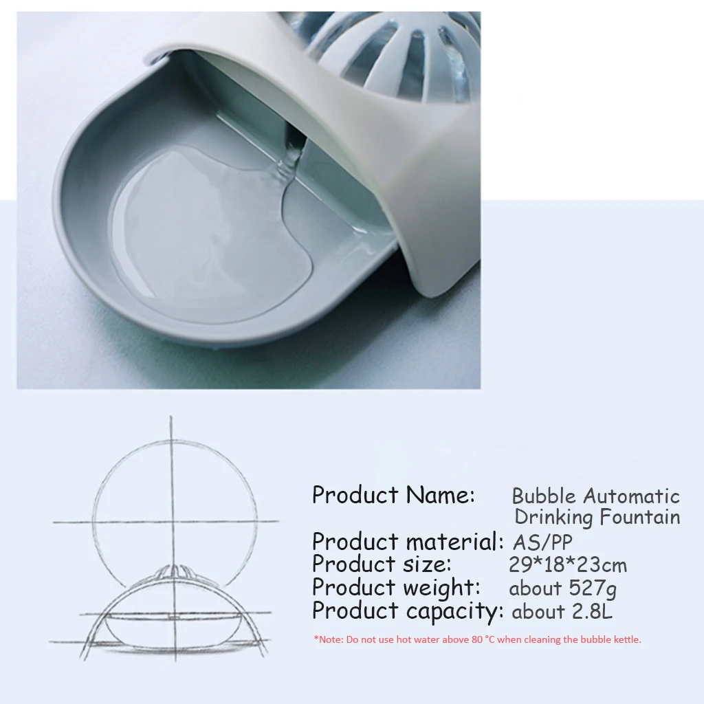 

New 2.8 liter automatic cat water dispenser drinking water for cats and dogs foam no electricity big cat drink bowl pet supplies